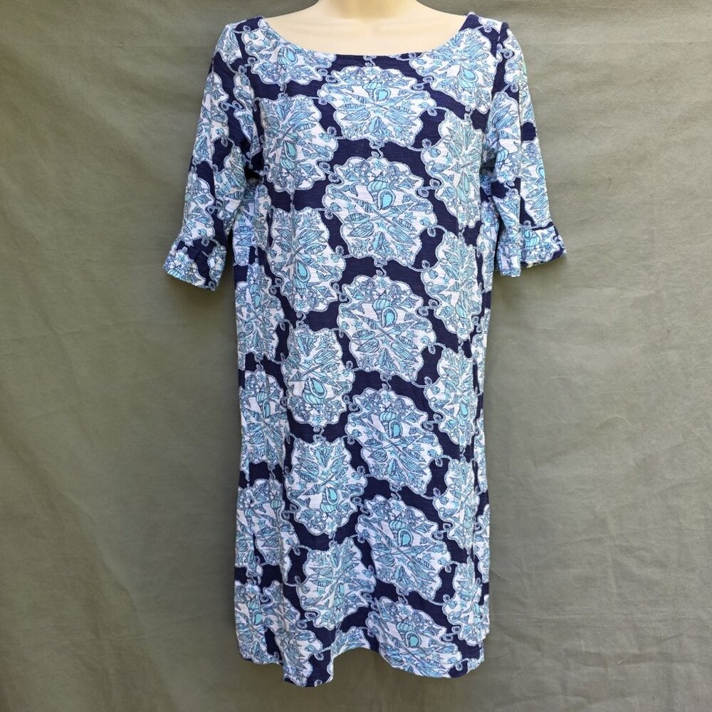 Lilly Pulitzer Hey Sailor Shells Mermaid Blue Somerset Mini Dress Size Small